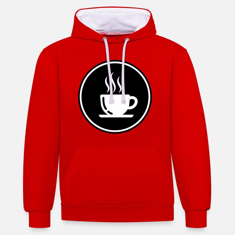 Tasse à café - Sweat à capuche contrasté - rouge/blanc
