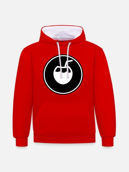 Kokos Icon Symbol - Kontrast-Hoodie - Rot/Weiß