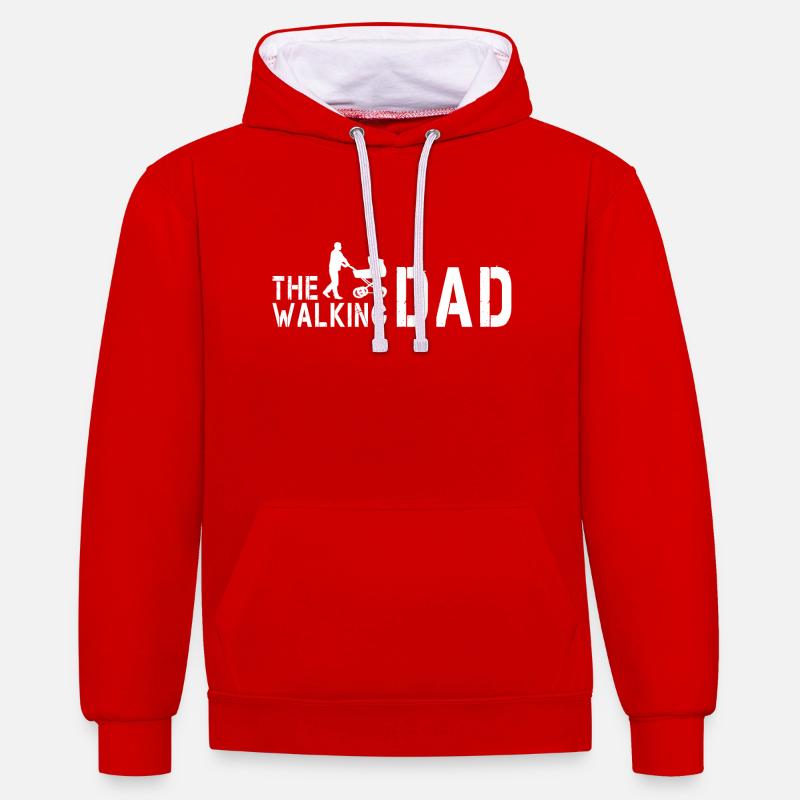 The Walking Dad V1 - Sweat à capuche contrasté - rouge/blanc
