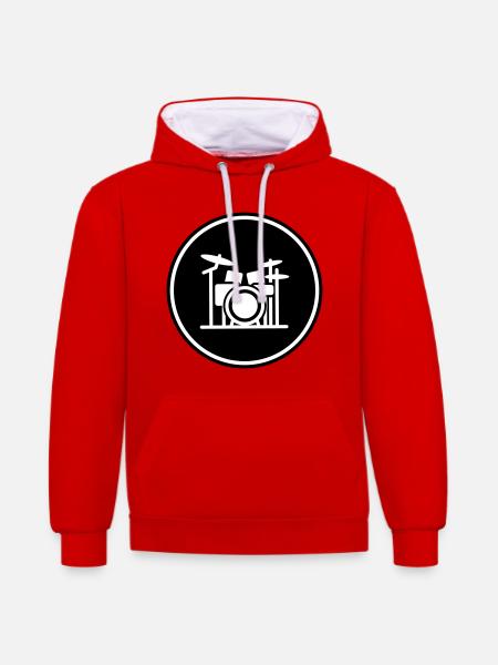 Drums Musician Band - Contrast hoodie - red/white