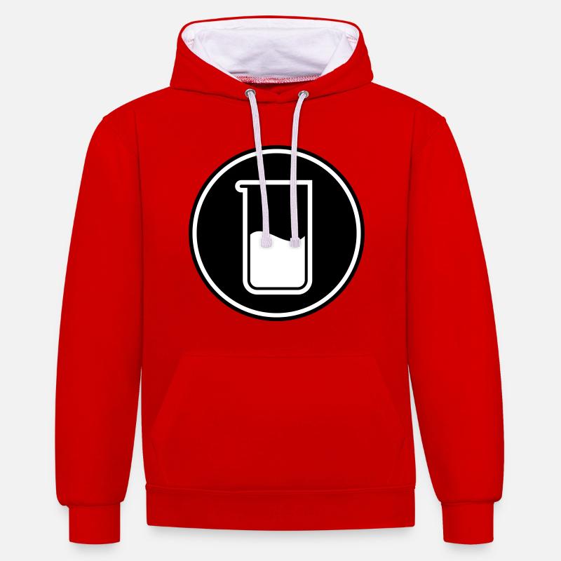 Chimie des tubes à essai - Sweat à capuche contrasté - rouge/blanc