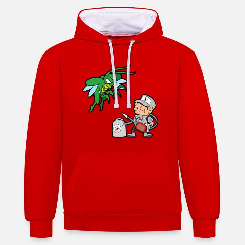 Exterminator Pest Control - Sweat à capuche contrasté - rouge/blanc