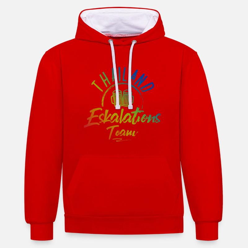 Escalade en Thaïlande - Sweat à capuche contrasté - rouge/blanc