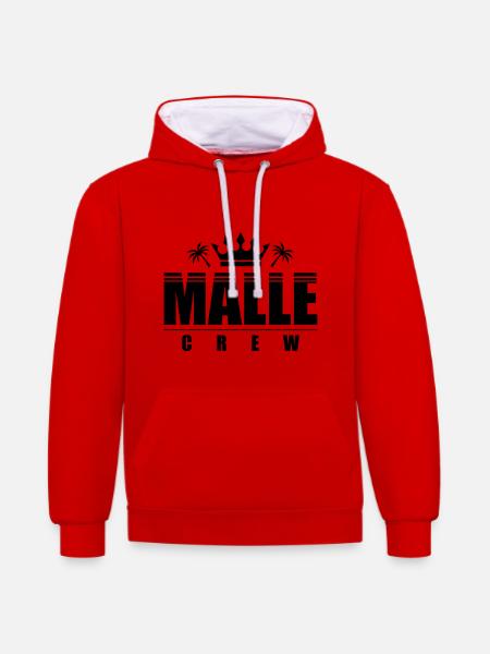 Malle Crew - Contrast hoodie - red/white