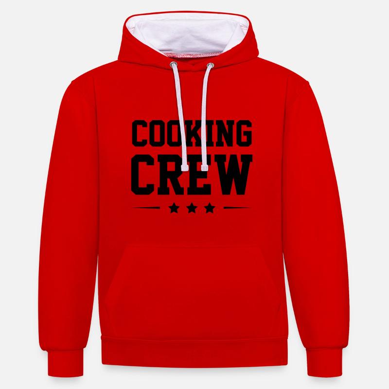 Équipe de cuisson - Sweat à capuche contrasté - rouge/blanc