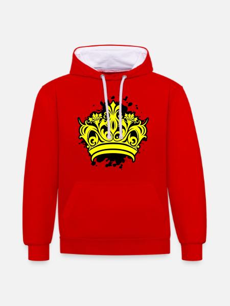Crown Symbol Blobs - Contrast hoodie - red/white