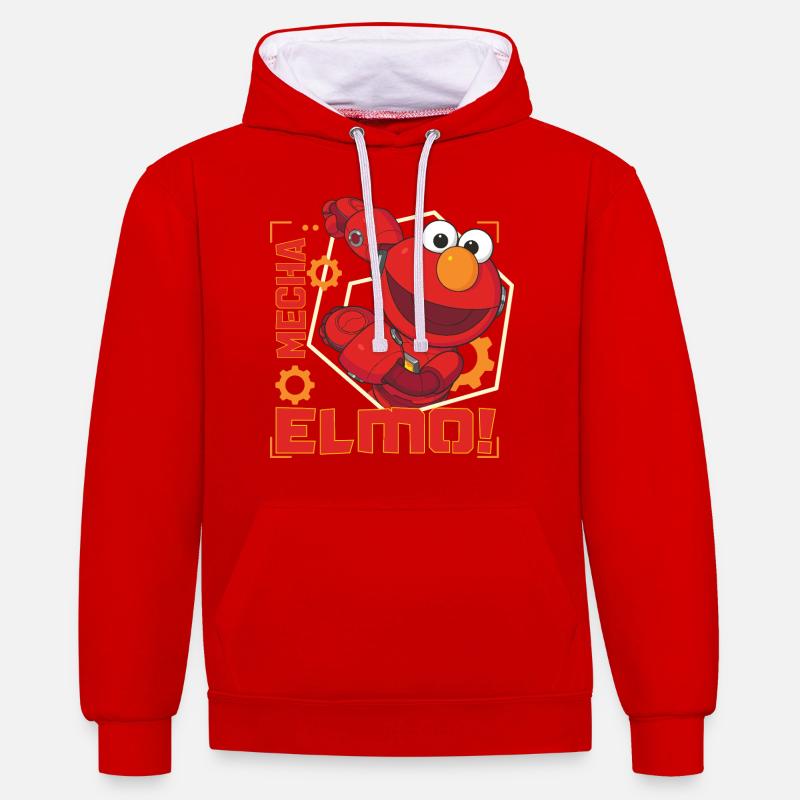Mecha Builders Mecha Elmo - Contrast hoodie - red/white