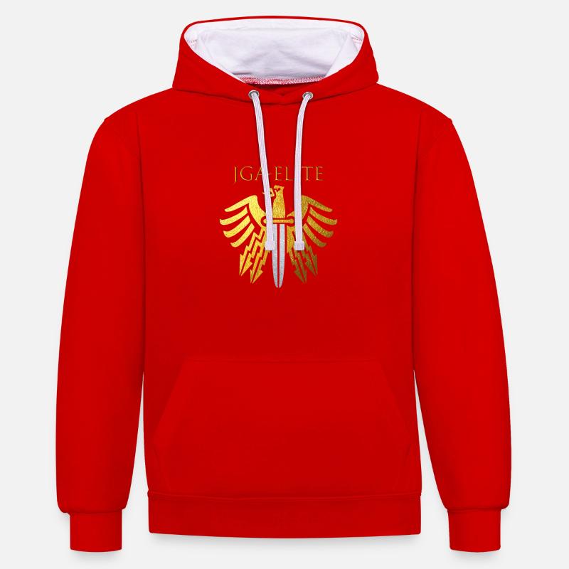 célibataire - Sweat à capuche contrasté - rouge/blanc