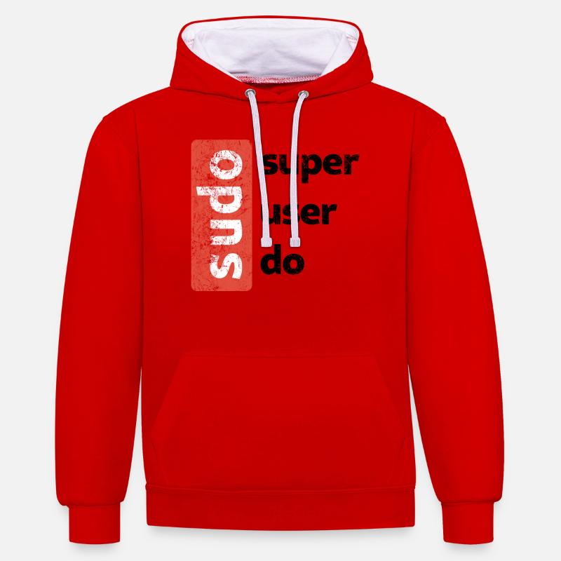 sudo - superuser do - Sweat à capuche contrasté - rouge/blanc