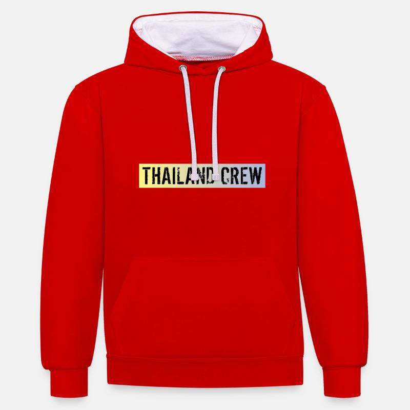 Thaïlande Équipage - Sweat à capuche contrasté - rouge/blanc