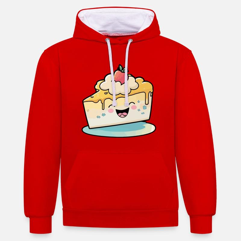 Cheesecake Comic - Sweat à capuche contrasté - rouge/blanc
