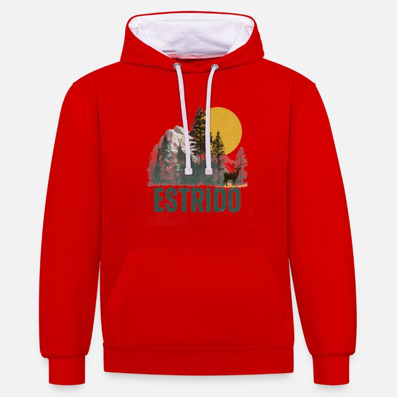 Famille Estrido Basic - Sweat à capuche contrasté - rouge/blanc