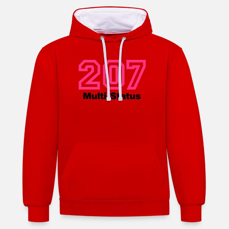 Error 207 Multi-Status - Kontrast-Hoodie - Rot/Weiß
