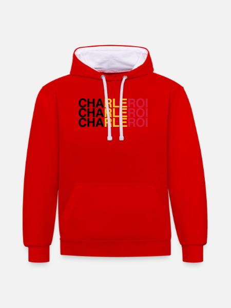 CHARLEROI Belgium Belgium Flag - Contrast hoodie - red/white