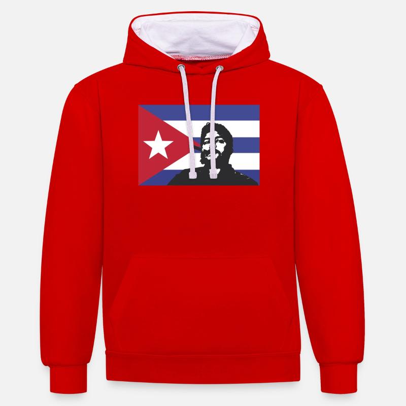Che Guevara - Sweat à capuche contrasté - rouge/blanc