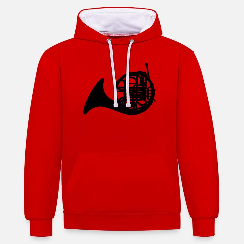 French Horn - Contrast hoodie - red/white