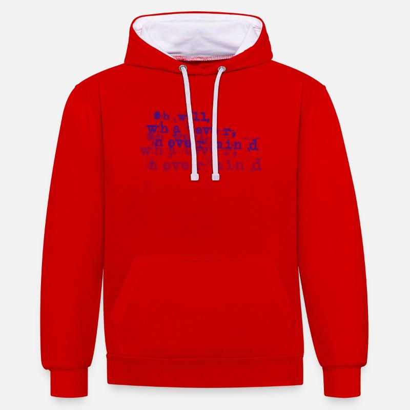 Peu importe - Sweat à capuche contrasté - rouge/blanc
