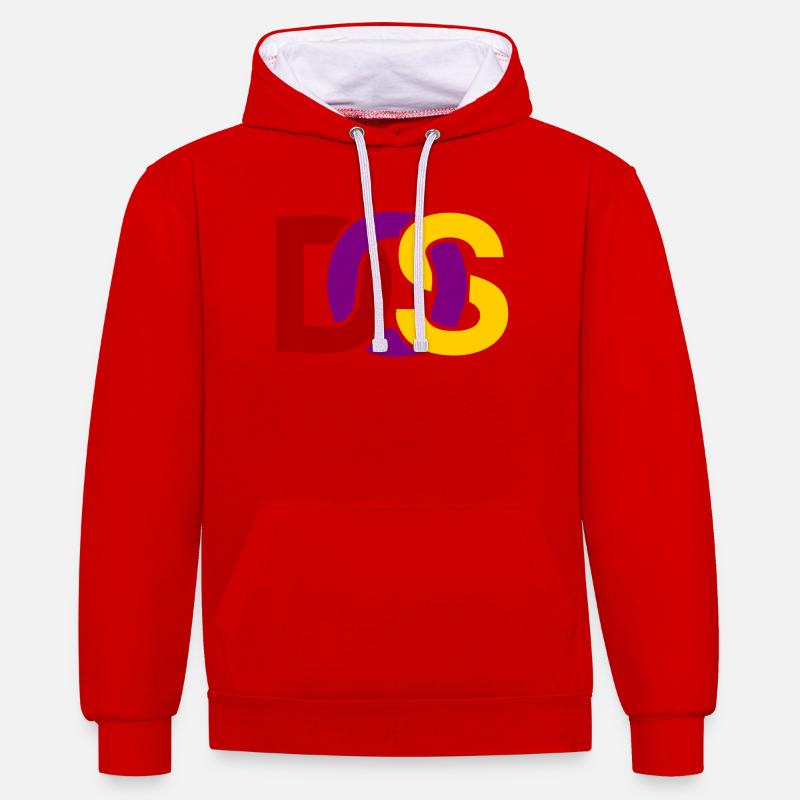 Retro MS DOS Logo - Sweat à capuche contrasté - rouge/blanc