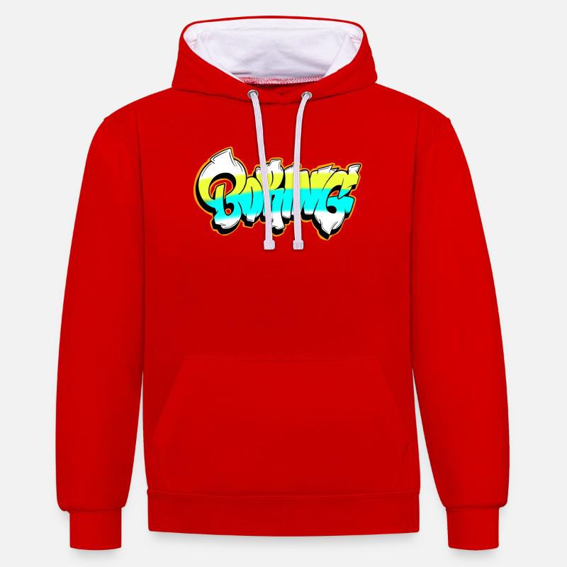 Boomer Graffiti Gradient - Sweat à capuche contrasté - rouge/blanc