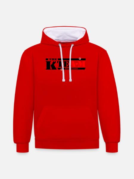The K Team - Kontrast-Hoodie - Rot/Weiß