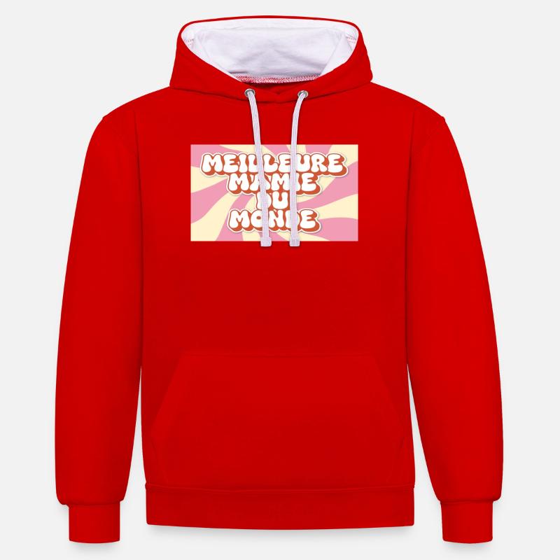 Meilleure Mamie du monde - Sweat à capuche contrasté - rouge/blanc