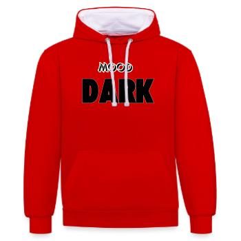 Mood: Dark - Contrast hoodie - red/white - Front - Liana (172cm) & Jaron (178cm)