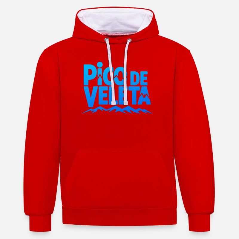 Pico de Veleta Pic Moderne Graphique - Sweat à capuche contrasté - rouge/blanc