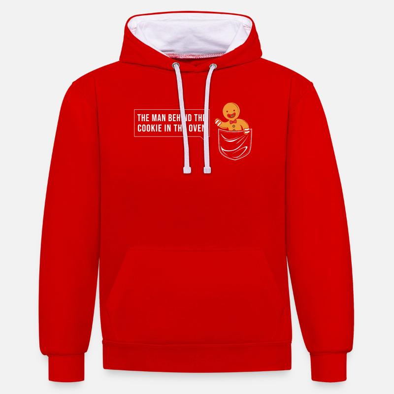 Werdender Papa werdende Väter - Kontrast-Hoodie - Rot/Weiß