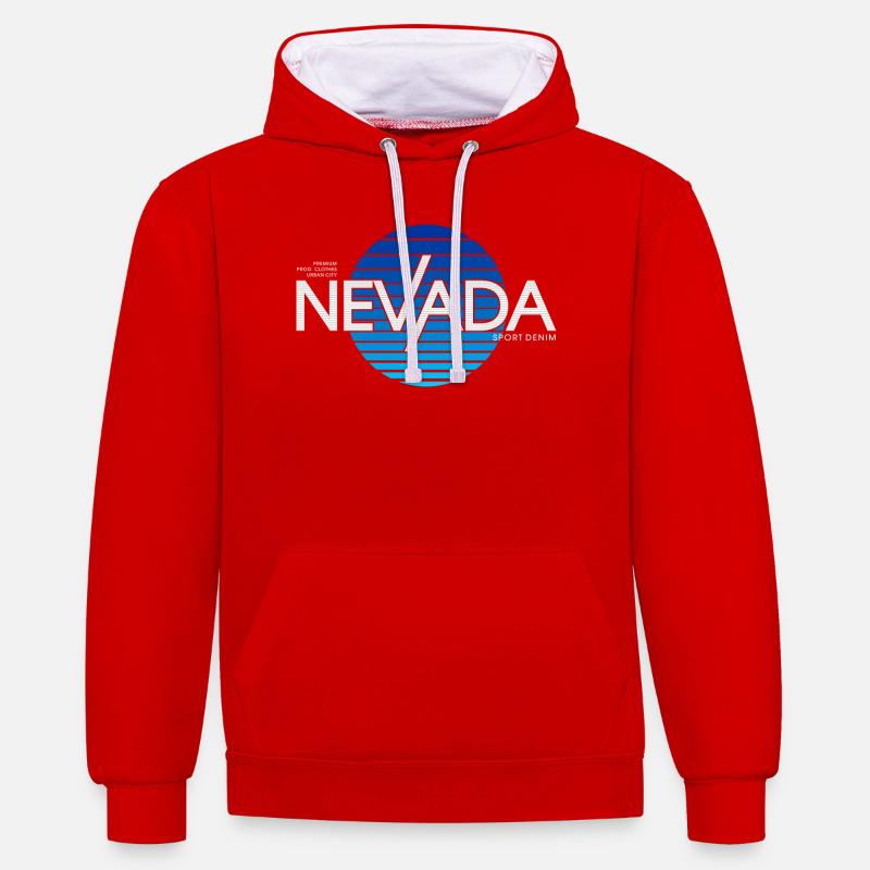 Nevada Sport Denim Design - Sweat à capuche contrasté - rouge/blanc