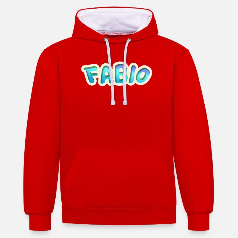 Fabio en tant que métier - Sweat à capuche contrasté - rouge/blanc