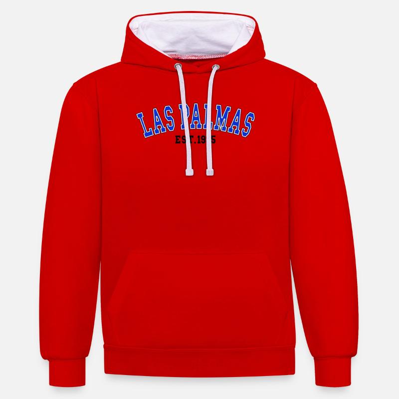 Las Palmas Est. 1995 - Sweat à capuche contrasté - rouge/blanc