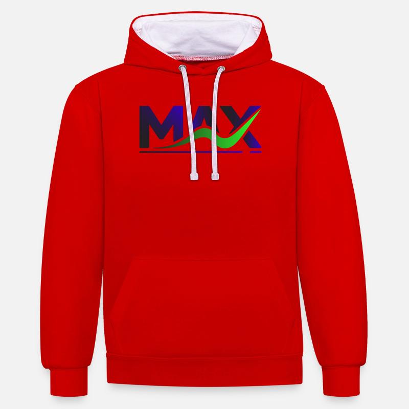 MAX Wave Gradient Logo Tee - Contrast hoodie - red/white