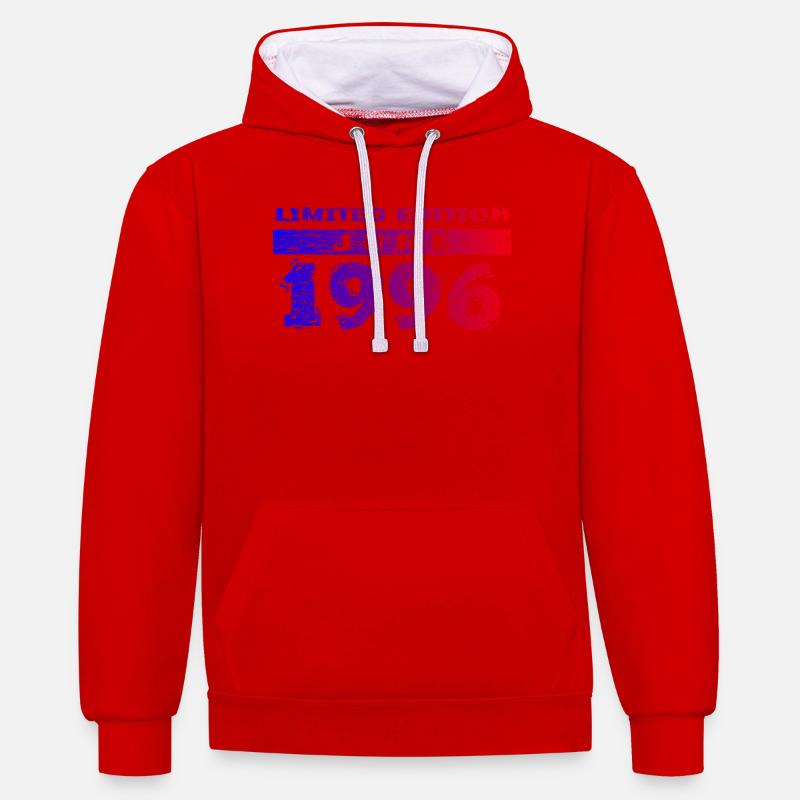 30e anniversaire Édition Limitée 06/1996 - Sweat à capuche contrasté - rouge/blanc