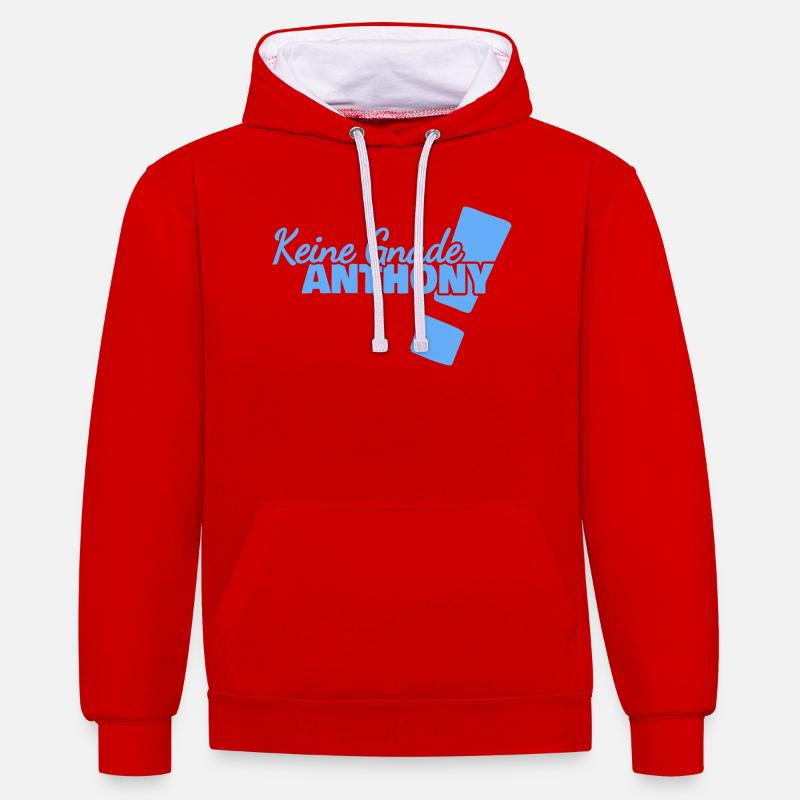 Dire Anthony - Sweat à capuche contrasté - rouge/blanc