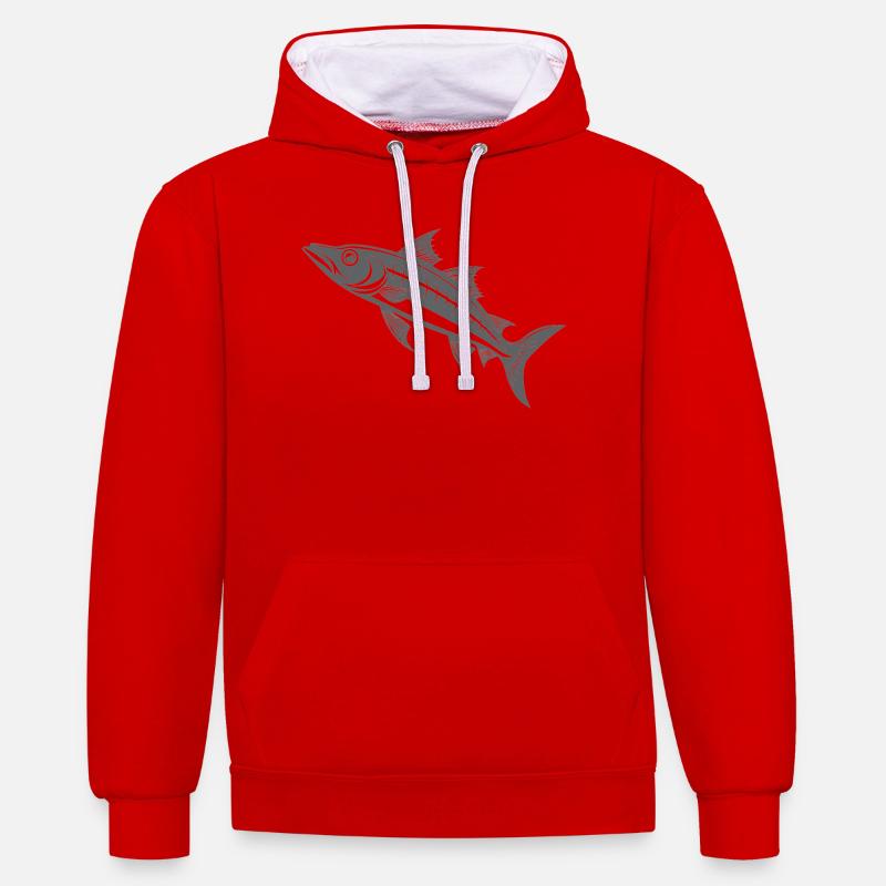 Barracuda - Contrast hoodie - red/white