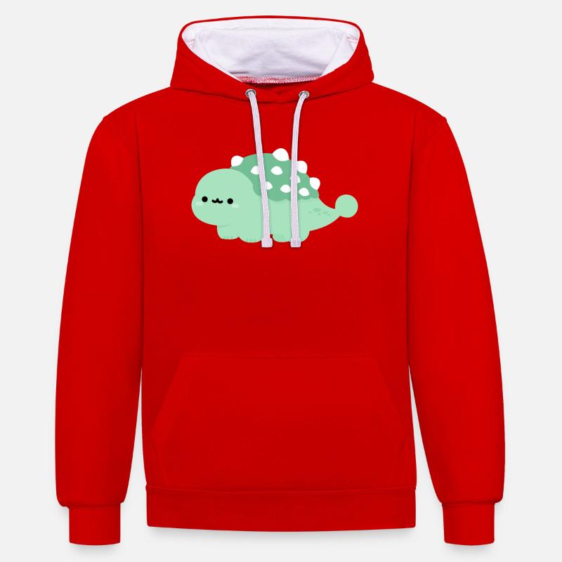 Ankylosaurus Annie - Sweat à capuche contrasté - rouge/blanc