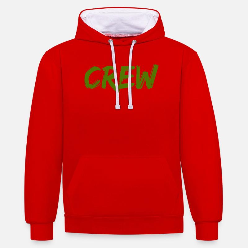 Équipage - Sweat à capuche contrasté - rouge/blanc