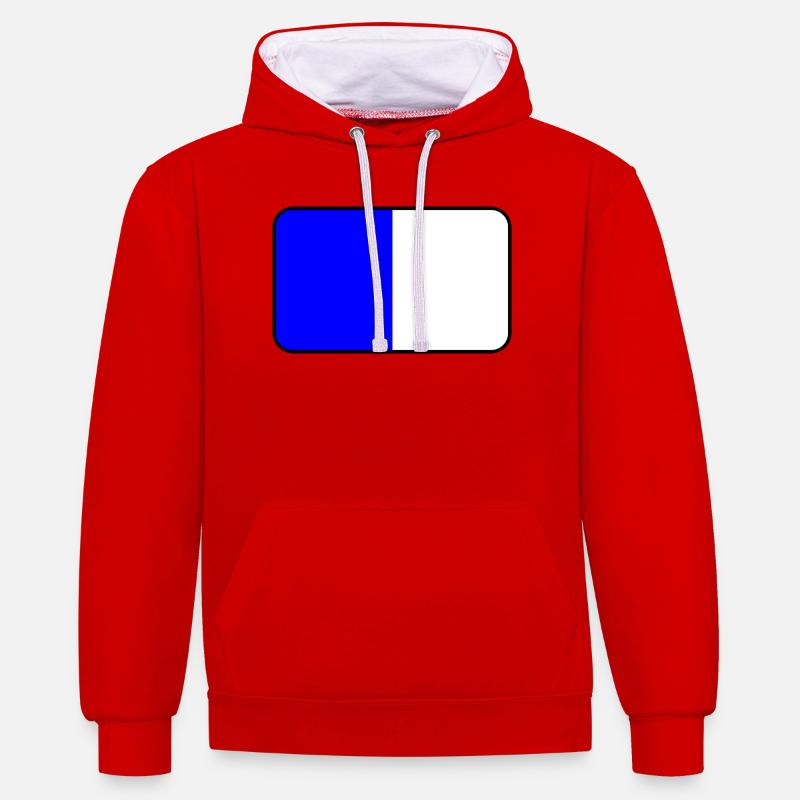 Emblème du drapeau de Spa - Sweat à capuche contrasté - rouge/blanc