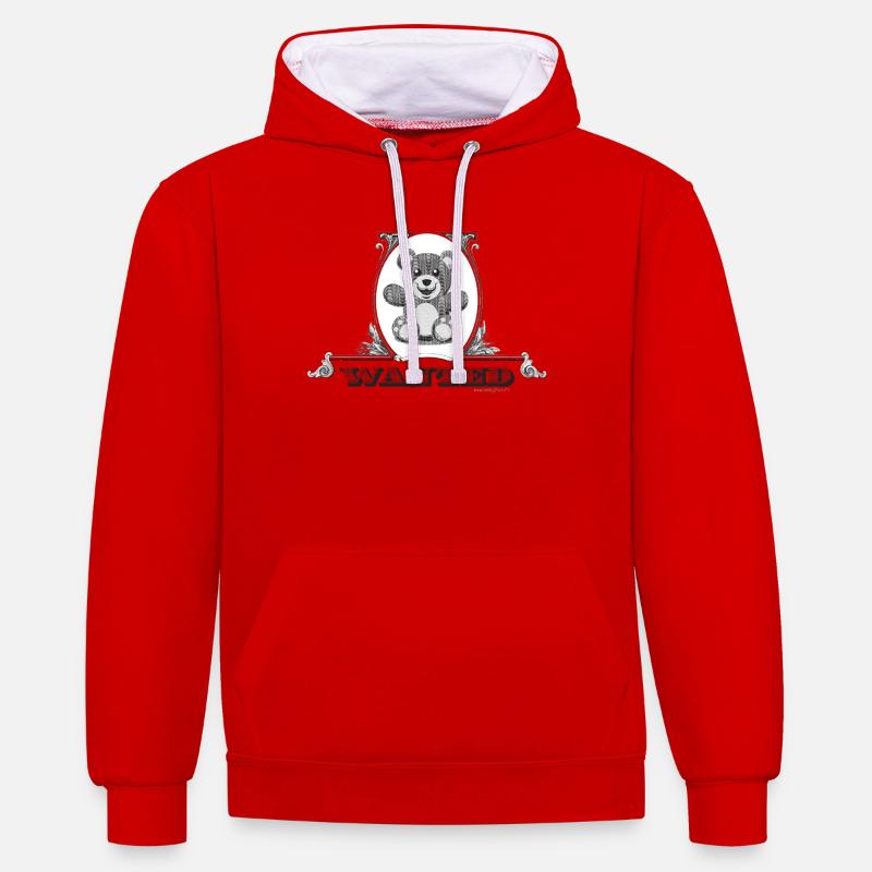 Wanted - Doudou - Sweat à capuche contrasté - rouge/blanc