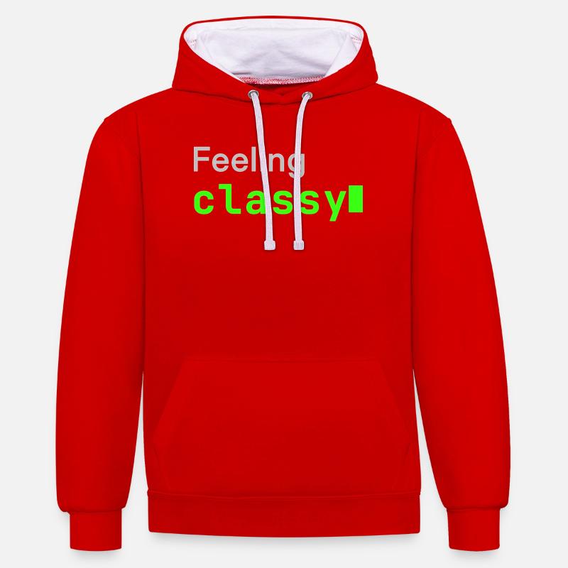 Feeling classy | Developer mood - Kontrast-Hoodie - Rot/Weiß