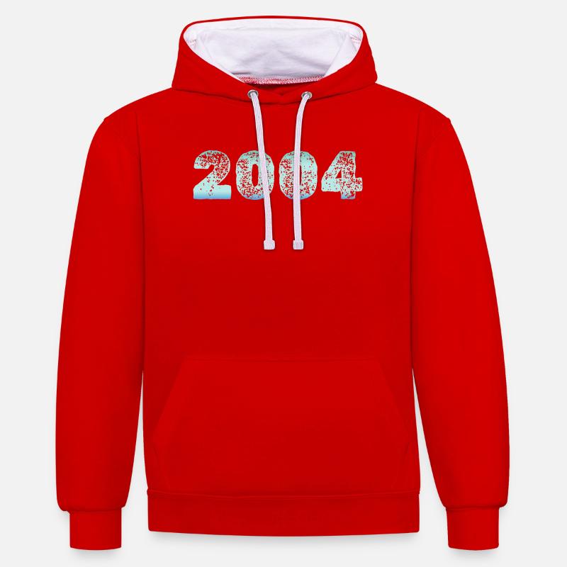 Conception comme - Sweat à capuche contrasté - rouge/blanc
