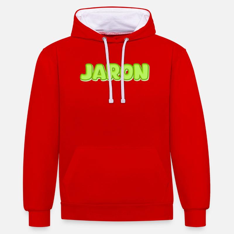Jaron Jaron - Sweat à capuche contrasté - rouge/blanc