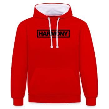 Typo HARMONY Contour 1C - Sweat à capuche contrasté - rouge/blanc - Devant - Liana (172cm) & Jaron (178cm)