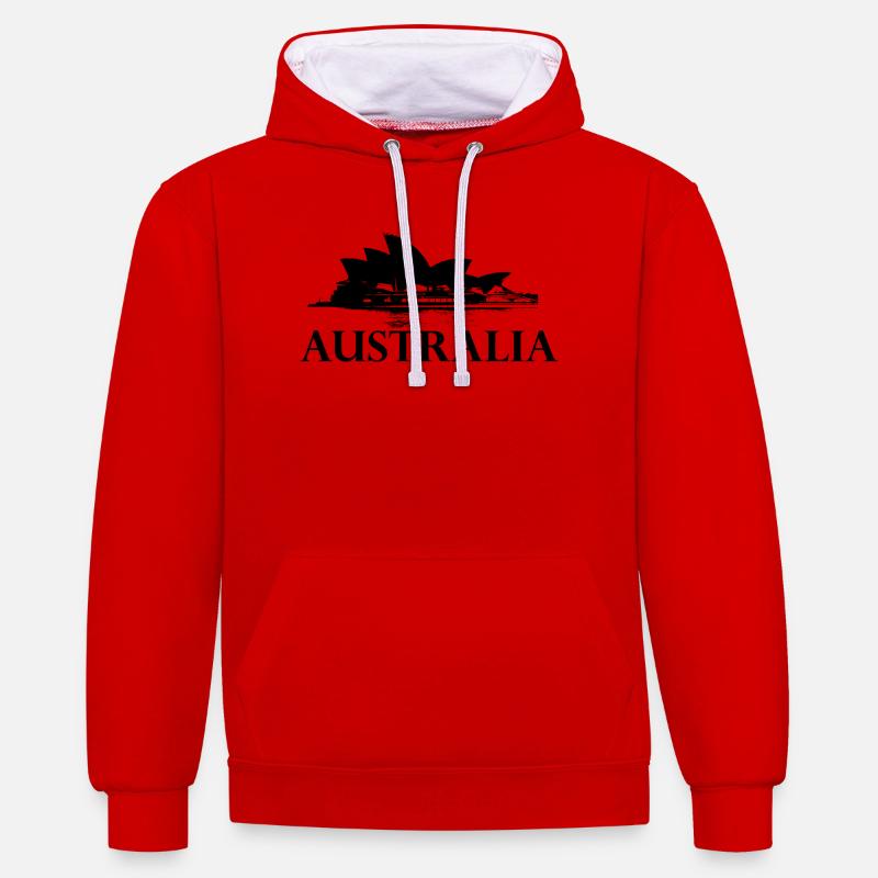 Australie - Opéra / Cadeau - Sweat à capuche contrasté - rouge/blanc