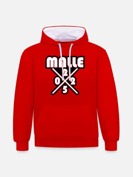 Malle 2025 - Kontrast-Hoodie - Rot/Weiß