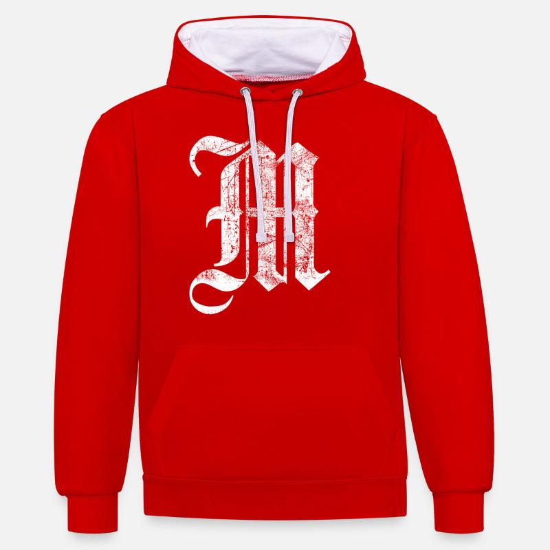 Tshirt alphabet initial M - Contrast hoodie - red/white