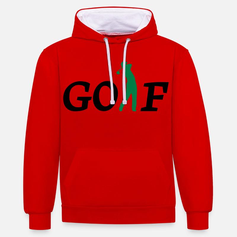 golf - Sweat à capuche contrasté - rouge/blanc