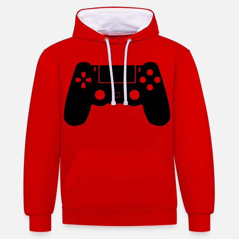 Controller - Contrast hoodie - red/white