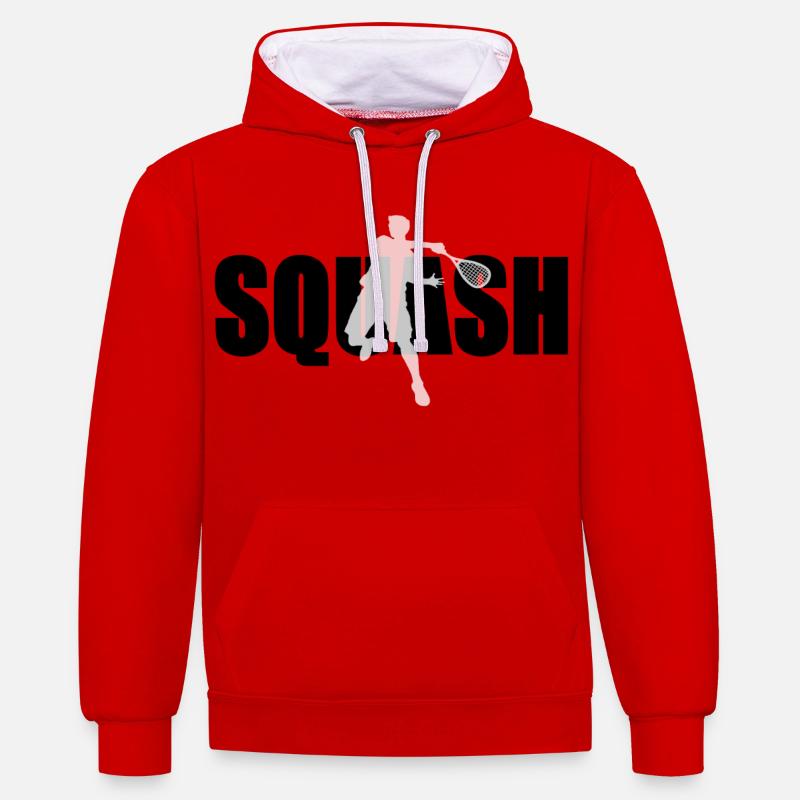 Squash - Kontrast-Hoodie - Rot/Weiß