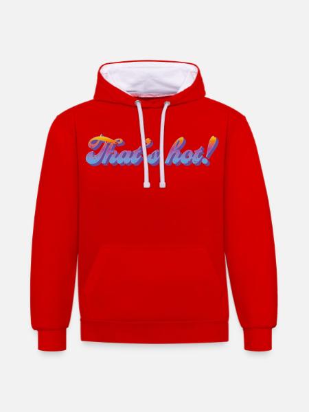 That's hot! – Retro Gradient Style - Contrast hoodie - red/white
